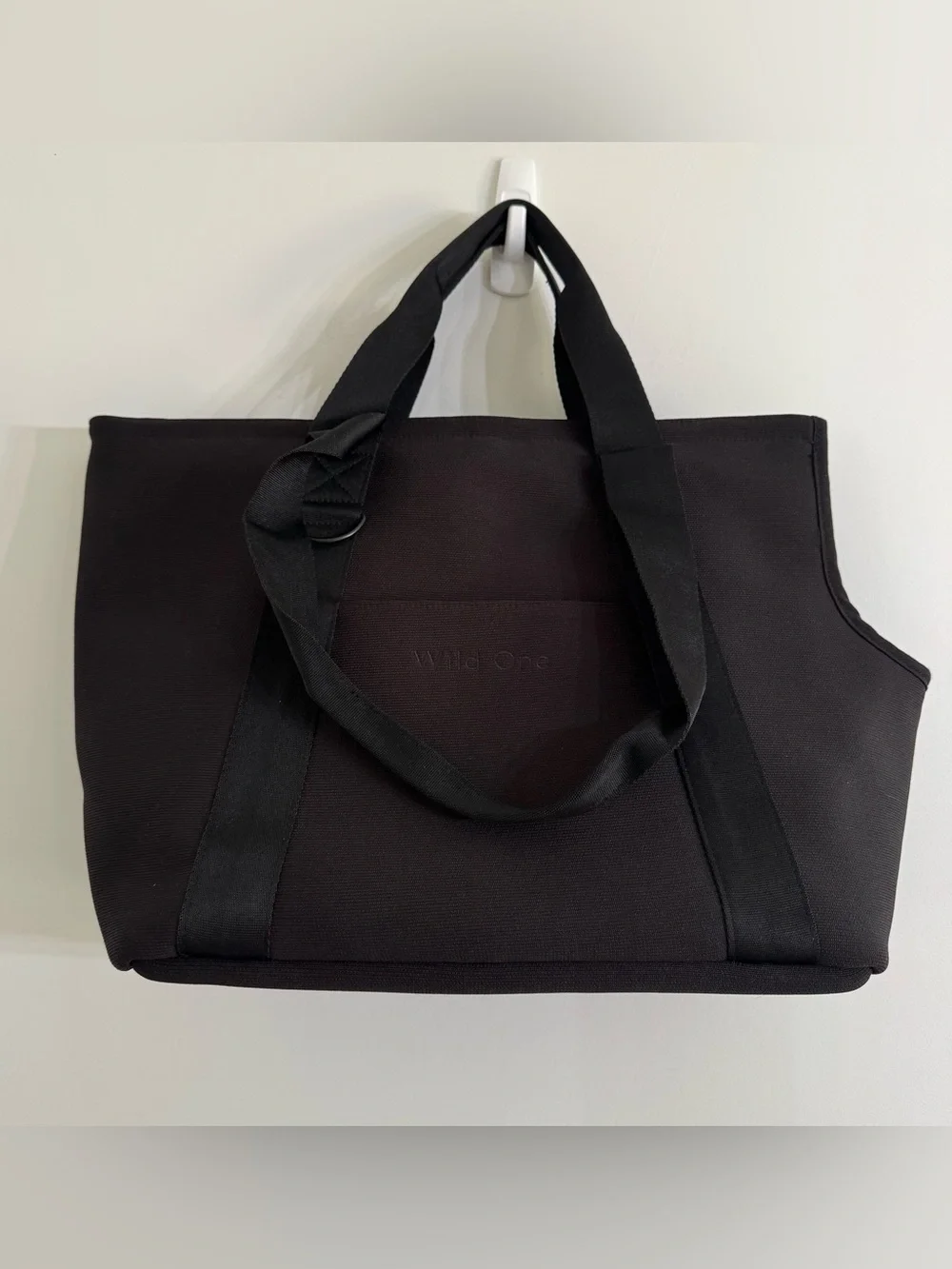 Wild One Everyday Pet Carrier Cotton Dog Tote - Black